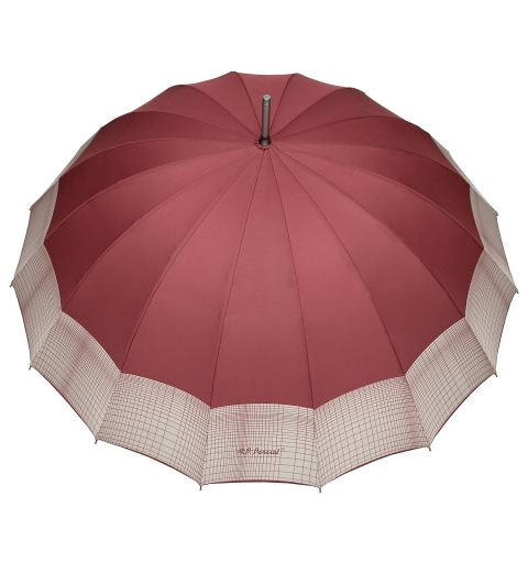 Sixteen Ribs very strong fiberglass and aluminium long Umbrella with soft handle by PARASOL - Burgundy