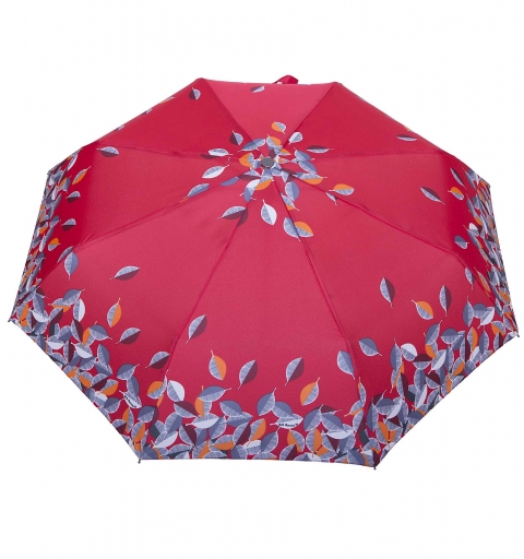 Carbon Steel 80 km/h windproof tested automatic open & close short Umbrella with solid wood handle and design - red Leaves