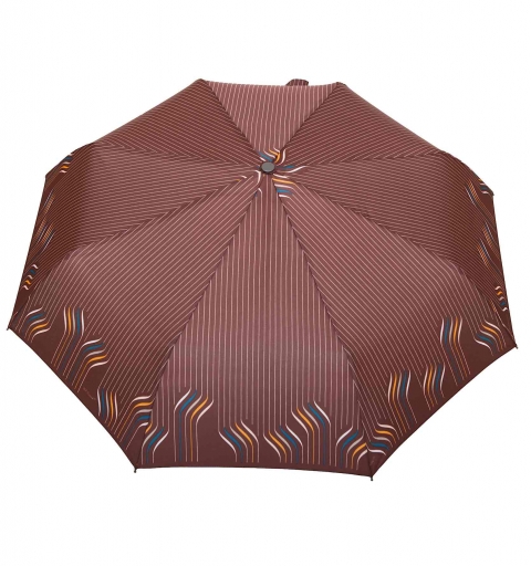 Carbon Steel IV 80km/h windproof tested automatic open short PARASOL Umbrella with design - Linear bronze