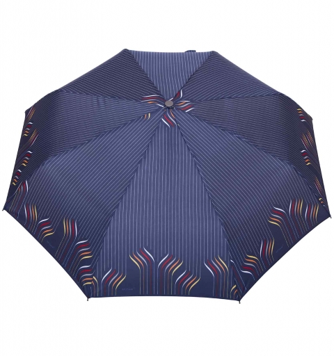 Carbon Steel III 80km/h windproof tested auto open  short Umbrella with design - Linear navy blue