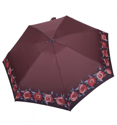 Pocket Super Mini 7 light & windproof 19 cm short Umbrella with design - Roses