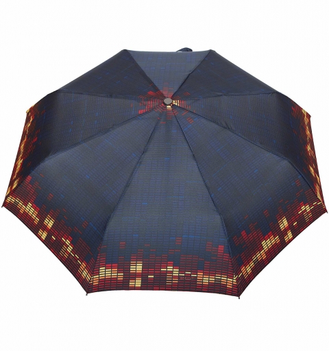 Carbon Steel IV 80km/h windproof tested auto open short PARASOL Umbrella with design - Equalizer navy blue