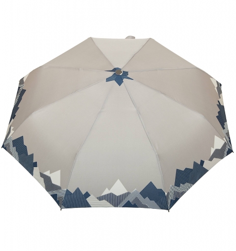 Carbon Steel 80km/h windproof tested automatic open & close short PARASOL Umbrella with design - Mountains gray