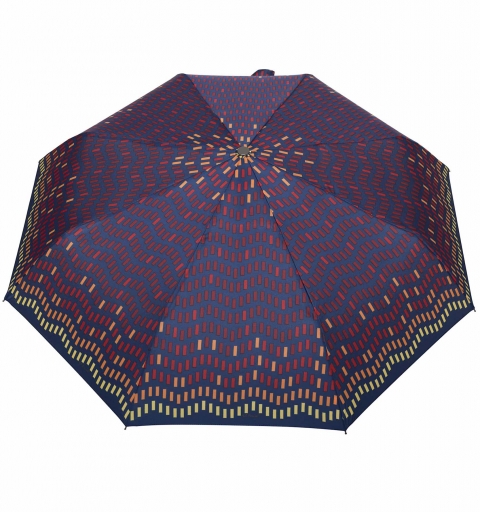 Carbon Steel III 80 km/h windproof tested automatic open short PARASOL Umbrella with design - Brick navy blue
