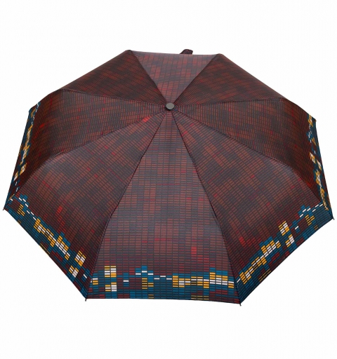 Carbon Steel IV 80 km/h windproof tested automatic open short PARASOL Umbrella with design - brown Equalizer
