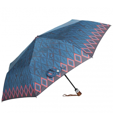 Carbon Steel 80km/h windproof tested automatic open & close short PARASOL Umbrella with design - Leaves