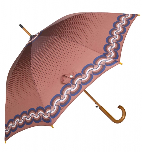 Wood & Fiber Women's automatic Walking Umbrella - Waves