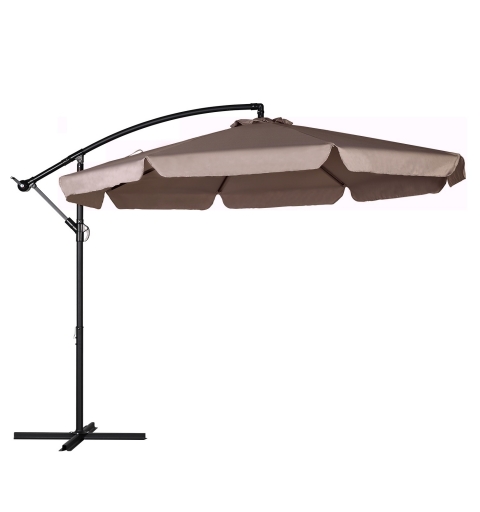 Banana - cantilever - 3,5m with flaps - 8 ribs - Garden Parasol - fango