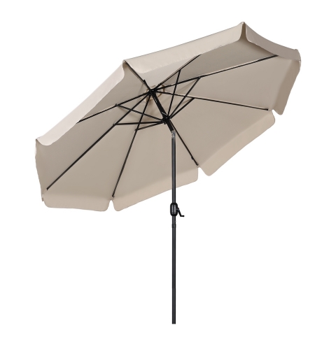 Garden parasol on a central pole, with tilt - 8 panels - 300 cm -beige