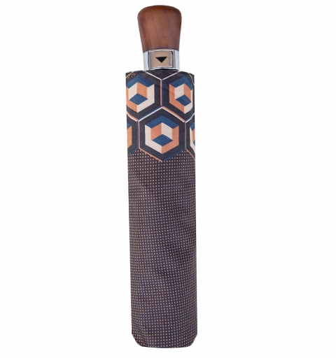 Carbon Steel II 80km/h windproof tested auto open short PARASOL Umbrella with design - Cubes