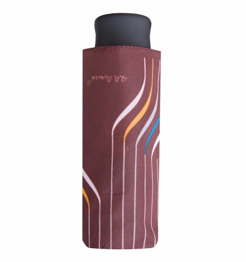 Pocket Super Mini 7 light & windproof 19 cm short Umbrella with design - Linear