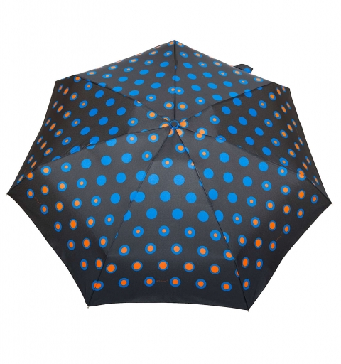 Pocket Super Mini 7 light & windproof 19 cm short Umbrella with design - Dotted blue