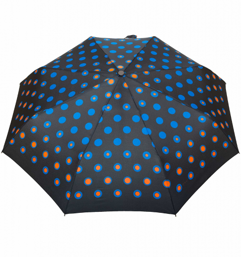 Carbon Steel IV 80km/h windproof tested automatic open short PARASOL Umbrella with design - red dots