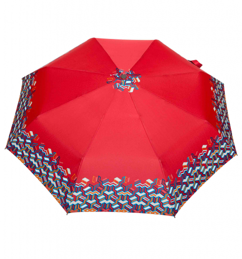 Carbon Steel 80 km/h windproof tested automatic open & close short Umbrella with design - Tetris