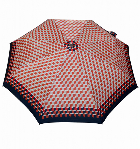 Carbon Steel 80 km/h windproof tested automatic open & close short Umbrella with design - Cubes