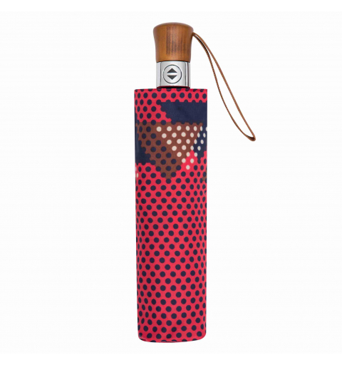 Carbon Steel 80 km/h windproof tested automatic open & close short Umbrella with design - Triangles and dots
