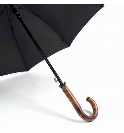 Europäische Eiche – XL-Regenschirm 118 cm – Handgefertigter Griff – verkohlte Eiche